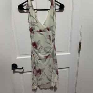 City Triangles Backless Floral Dress - Cream and Red